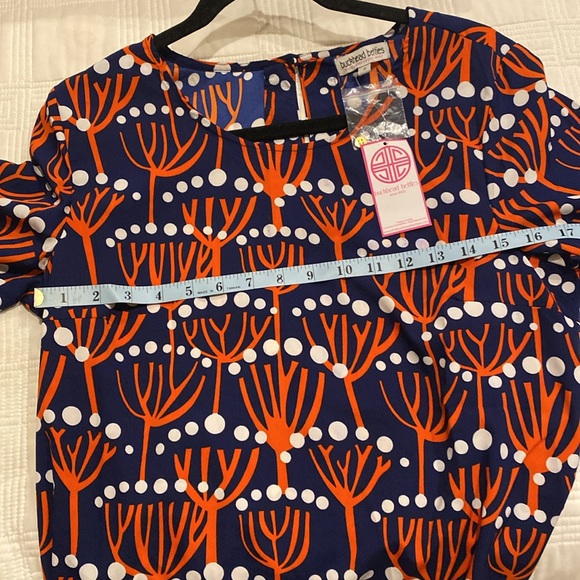 Buckhead Betties Dive Bar Savannah Dress Orange & Navy size s (d) - Picture 7 of 9